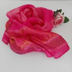 100% Pure Silk Shoulder Wrap Scarf Pink Silk Pashmina